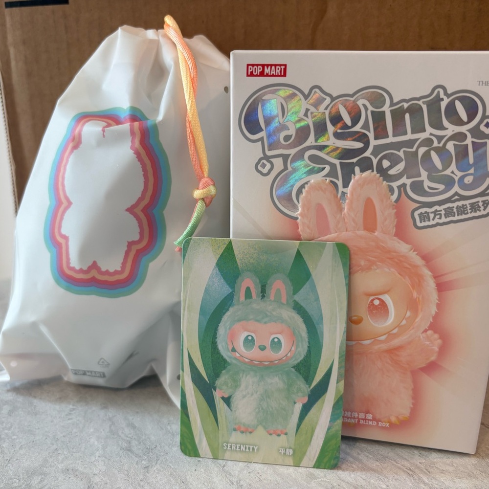 Confirmed SERENITY, Authentic Big Into Energy Labubu Plush Pendant